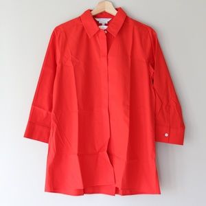 Foxcroft || Non Iron Stretch Red Button Up Tunic